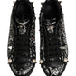 Dolce & Gabbana Black Portofino Graffiti Stud Sneakers Shoes