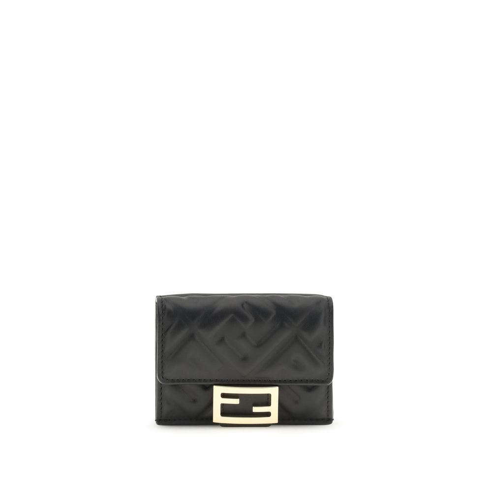 Fendi Black Lamb Ovis Aries Aries Wallet