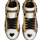 Dolce & Gabbana Multicolor Crystal StuddedLOVE Sneakers Shoes
