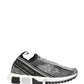 Dolce & Gabbana Silver Crystal Logo Slip On Sorrento Sneakers Shoes