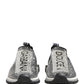 Dolce & Gabbana Silver Crystal Logo Slip On Sorrento Sneakers Shoes