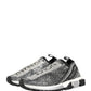 Dolce & Gabbana Silver Crystal Logo Slip On Sorrento Sneakers Shoes