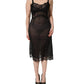 Dolce & Gabbana Black Silk Lace Slip Lingerie Chemise Sleepwear