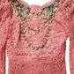 Dolce & Gabbana Pink Embellished Mermaid Lace Gown Dress