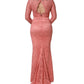 Dolce & Gabbana Pink Embellished Mermaid Lace Gown Dress