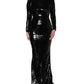 Dolce & Gabbana Black Bodycon Mermaid Sequinned Gown Dress