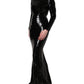 Dolce & Gabbana Black Bodycon Mermaid Sequinned Gown Dress
