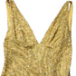 Dolce & Gabbana Gold V-neckline Mermaid Sequinned Gown Dress