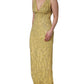 Dolce & Gabbana Gold V-neckline Mermaid Sequinned Gown Dress