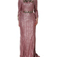 Dolce & Gabbana Pink Embellished Sequined Evening Gown Dress