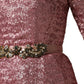 Dolce & Gabbana Pink Embellished Sequined Evening Gown Dress