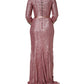 Dolce & Gabbana Pink Embellished Sequined Evening Gown Dress