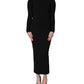 Dolce & Gabbana Black Long Sleeves Viscose Sheath Maxi Dress