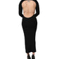 Dolce & Gabbana Black Long Sleeves Viscose Sheath Maxi Dress