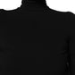 Dolce & Gabbana Black Long Sleeves Viscose Sheath Maxi Dress