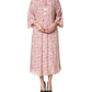 Dolce & Gabbana Pink Corded Floral Lace Kaftan Midi Dress