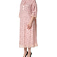 Dolce & Gabbana Pink Corded Floral Lace Kaftan Midi Dress