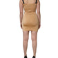 Dolce & Gabbana Brown Nylon Blend Cady Sleeveless Mini Dress