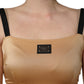 Dolce & Gabbana Brown Nylon Blend Cady Sleeveless Mini Dress
