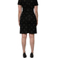 Dolce & Gabbana Black DG Crown Short-Sleeve Sheath Dress