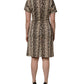 Dolce & Gabbana Brown DG Logo Chain Short-Sleeve Sheath Dress