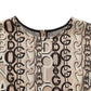 Dolce & Gabbana Brown DG Logo Chain Short-Sleeve Sheath Dress