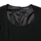 Roberto Cavalli Black Long Sleeves Scoop Neck Mini Dress