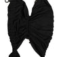 Dolce & Gabbana Black Jersey Calf Length Cut-Out Ruched Dress