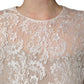 Dolce & Gabbana White Lace Top Embellished Black Skirt Dress