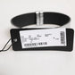 Dolce & Gabbana Silver Textured Leather Gold Tone Metal Neckband