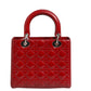 Christian Dior Cherry Red Patent Leather Cannage Quilting Small Lady Dior Bag