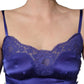 Dolce & Gabbana Blue Sleeveless Lace Trim A-line Gown Dress