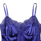 Dolce & Gabbana Blue Sleeveless Lace Trim A-line Gown Dress