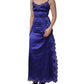 Dolce & Gabbana Blue Sleeveless Lace Trim A-line Gown Dress