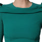 Dolce & Gabbana Green Round Neck Long Sleeves Gown Dress