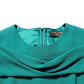 Dolce & Gabbana Green Round Neck Long Sleeves Gown Dress