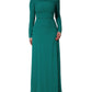 Dolce & Gabbana Green Round Neck Long Sleeves Gown Dress