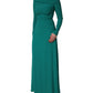 Dolce & Gabbana Green Round Neck Long Sleeves Gown Dress