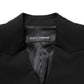 Dolce & Gabbana Black Wool DoubleBreasted Lace Sleeve Jacket