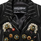 Dolce & Gabbana Black Stripe Double-Breasted Blazer Jacket