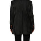 Dolce & Gabbana Black Stripe Double-Breasted Blazer Jacket
