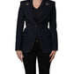 Dolce & Gabbana Blue Single-Breasted Denim Blazer Jacket