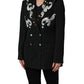 Dolce & Gabbana Black Stripe Double-Breasted Blazer Jacket