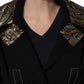 Dolce & Gabbana Black Single-Breasted Brocade Coat Jacket