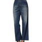 PINKO Blue Washed High Waist Wide Leg Denim Cotton Stretch Jeans