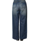 PINKO Blue Washed High Waist Wide Leg Denim Cotton Stretch Jeans