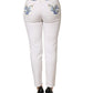 Versace Jeans Couture White Floral Print Skinny Denim Jeans
