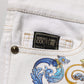 Versace Jeans Couture White Floral Print Skinny Denim Jeans