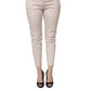 Versace Jeans Couture Beige Low Waist Tapered Women Cropped Trousers Pants