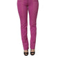 Alviero Martini Prima Classe Purple Cotton Slim Fit Denim Trouser Jeans
